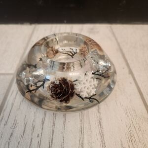 Glide Traun Licht Germany Holiday Tea Light Candle Holder Festive Pine Cone